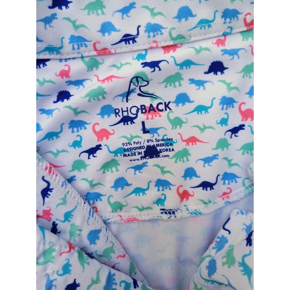 Rhoback The Dino Men's Short Sleeve Performance Polo Large Golf White - Picture 3 of 5